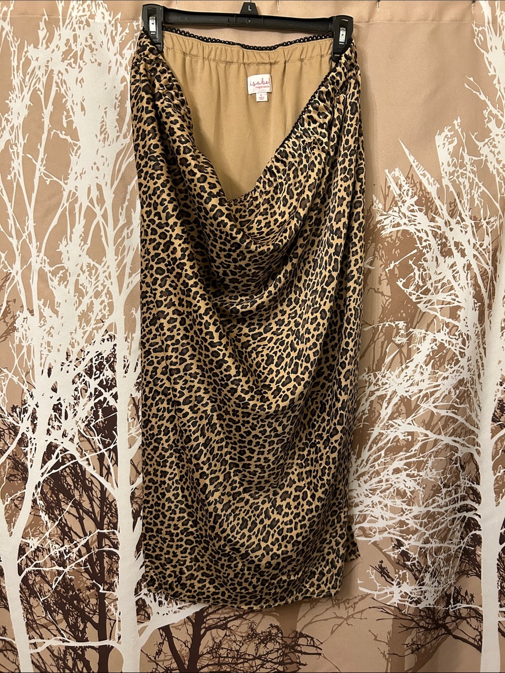 Isabel by Ingrid & Isabel Maternity Leopard Print Midi Skirt- size Large